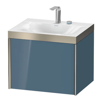 Тумба подвесная с раковиной c-bonded Duravit XViu 60 x 48 см, голубой глянцевый (XV4609EB147P) фото 1 Aquada.com.ua