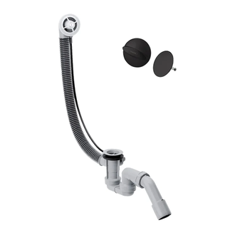 Слив-перелив Hansgrohe Flexaplus для ванны в комплекте с внешней частью (цвет - чёрный матовый) (58185670 + 58140180) фото 1 Aquada.com.ua