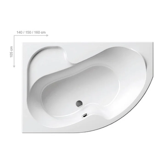 Ванна акриловая Ravak Rosa l 150 х 105 см, L (исполнение слева) (CK01000000) фото 1 Aquada.com.ua