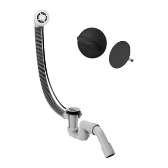 Злив-перелив Hansgrohe Flexaplus для ванни в комплекті із зовнішньою частиною (колір - чорний матовий) 58185670+58140180