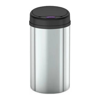 Відро для сміття сенсорне кругле Mixxus Premium Ellipse-TC0109 Chrome-Black 9л (хром-чорне) (MI7083