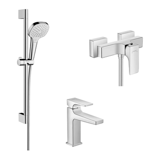 Набор смесителей для душа 3-в-1 Hansgrohe Metropol/Ecostat E/Croma Select E (цвет - хром) (32560112) фото 1 Aquada.com.ua