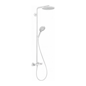 Душевая система с термостатом Hansgrohe Raindance Select S Showerpipe 240 1jet PowderRain (цвет - белый матовый) (27633700) фото 1 Aquada.com.ua