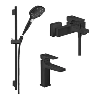 Набор смесителей для ванны 3-в-1 Hansgrohe Metropol /Raindance Select E (цвет - чёрный матовый) (1072020) фото 1 Aquada.com.ua