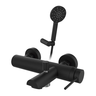 Змішувач для ванни GRB Time Black з душовим гарнітуром, чорний матовий (47225472)