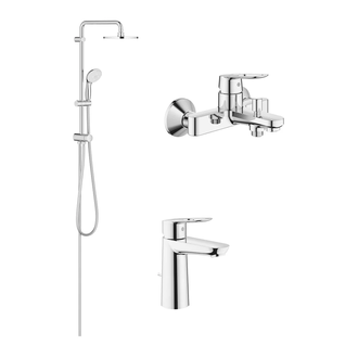 Набор смесителей для ванны 3-в-1 Grohe Bau Loop/New Tempesta (цвет - хром) (123214TM) фото 1 Aquada.com.ua