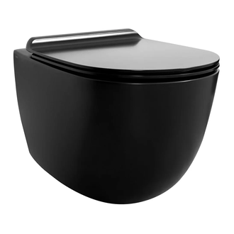 Унитаз подвесной Simas Vignoni с сиденьем Soft Close, чёрный матовый (VI18/F85+VI004 nero) фото 1 Aquada.com.ua