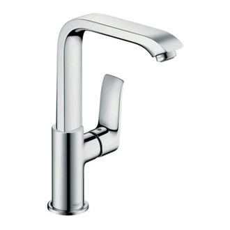 Смеситель для раковины, однорычажный Hansgrohe Metris (цвет - хром), с донным клапаном (31087000) фото 1 Aquada.com.ua
