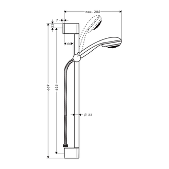 Hansgrohe Душевой набор, 0,65 м Crometta 85 Vario/Unica (27763000) фото 2 Aquada.com.ua