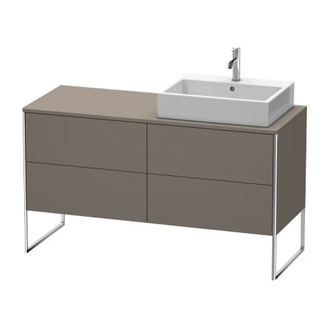 Комплект мебели тумба с консолью и раковиной слева Duravit XSquare 140 х 55 см (XS4923L9090+XS060GL9090+0454600000) фото 1 Aquada.com.ua
