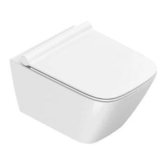 Унитаз подвесной, укороченый NewFlush (безободковый) Catalano Creen с сиденьем сиденье Soft Close Plus (1VS50RGR00+5GR55STP00) фото 1 Aquada.com.ua