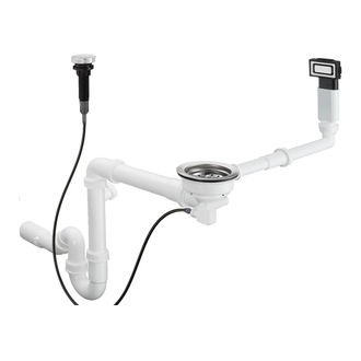 Сифон Hansgrohe D14-11 Automatic з переливом для мийки на 1 чашу, Stainless Steel (43931800)