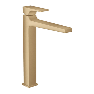 Смеситель для раковины высокий Hansgrohe Metropol (цвет - шлифованная бронза), с донным клапаном Push-Open (32512140) фото 1 Aquada.com.ua