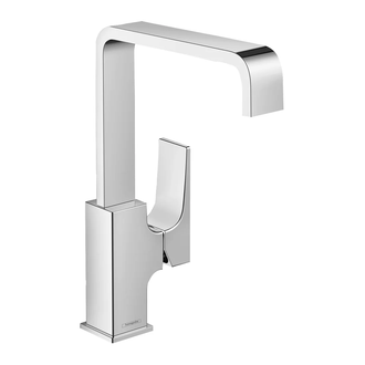 Смеситель для раковины Hansgrohe Metropol (цвет - хром), с доным клапаном Push-Open (32511000) фото 1 Aquada.com.ua