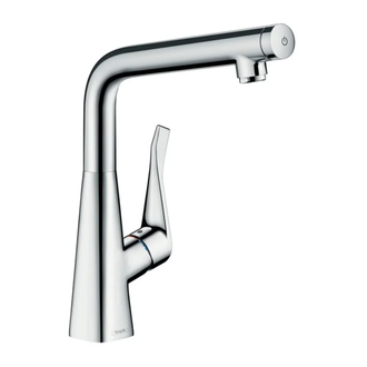 Смеситель для кухни, однорычажный Hansgrohe Metris Select (цвет - сталь) (14883800) фото 1 Aquada.com.ua