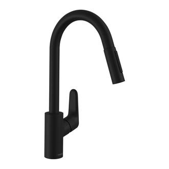 Смеситель для кухни Hansgrohe Focus 240 (цвет - чёрный матовый), вытяжной поворотный излив (31815670) фото 1 Aquada.com.ua