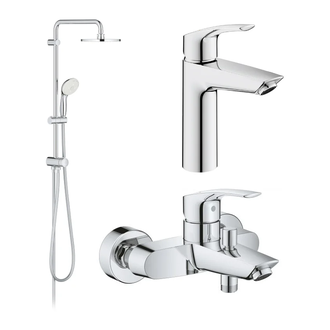 Набір змішувачів Grohe Eurosmart New 3 в 1 для ванни та душу, хром (UA123389M0)