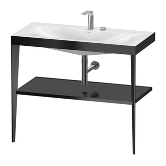 Металлическая консоль с раковиной c-bonded Duravit XViu 100 х 48 х h85 см, чёрный матовый/чёрный глянцевый (XV4716EB240) фото 1 Aquada.com.ua