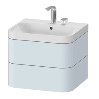 Тумба подвесная с раковиной c-shaped Duravit Happy D.2 Plus 57,5 х 49 см, светло-голубой шелковисто-матовый лак (HP4345E9797) фото 1 Aquada.com.ua