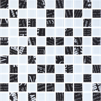 КОТТО КЕРАМІКА Мозаїка скляна GMP 0425048 С2 print 45/white 04 300x300 (кубик 2,5х2,5) Кераміка Лео УКРАЇНА