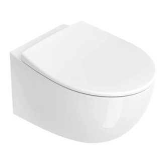 Унитаз подвесной NewFlush (безободковый) Catalano Italy с сиденьем Soft Close, белый глянцевый 1VS52RIT00+5ITSTF00