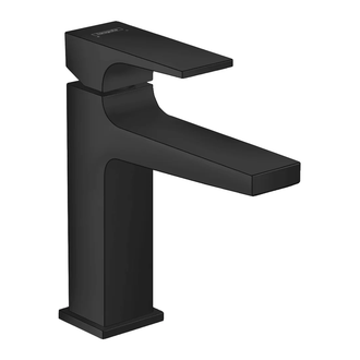 Смеситель для раковины Hansgrohe Metropol (цвет - чёрный матовый), с донным клапаном Push-Open (32507670) фото 1 Aquada.com.ua