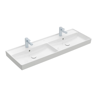 Двойная раковина 130 х 47 см Villeroy & Boch Collaro (альпийский белый, с переливом) (4A34D401) фото 1 Aquada.com.ua