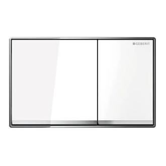 GEBERIT Omega60 Смывная клавиша, металл, белое стекло (115.081.SI.1) фото 1 Aquada.com.ua