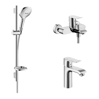 Набор смесителей для ванны 3-в-1 Hansgrohe Metris/Raindance Select E (цвет - хром) (31480112) фото 1 Aquada.com.ua
