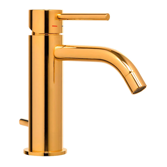 Змішувач для умивальника Paffoni Light з донним клапаном, Honey Gold (LIG075HG)