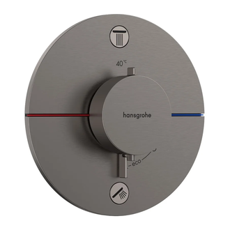Термостат на 2 потребителя со встроенной защитной комбинацией EN 1717 Hansgrohe ShowerSelect Comfort S (цвет - матовый чёрный хром) 15556340