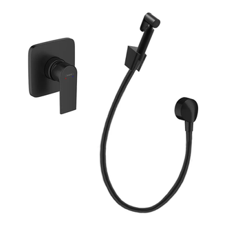 Комплект гігієнічного душу Hansgrohe Vernis Blend з лійкою Noken Square, Matt Black (20220002)