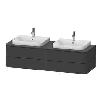 Тумбочка для подвесной консоли Duravit Happy D.2 Plus 160 х 55 см, графит суперматовый (HP4964B8080) фото 1 Aquada.com.ua