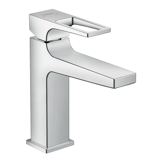 HANSGROHE Смеситель для раковины однорычажный 110, с петлеобразной ручкой и сливн. гарнитуром push-open Metropol (74507000) фото 1 Aquada.com.ua
