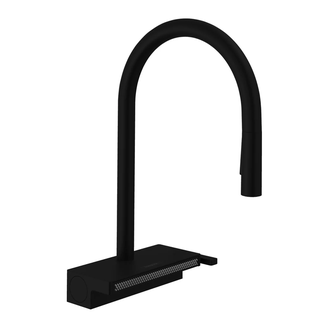 Смеситель для кухни Hansgrohe Aquno Select 170 3jet, sBox (цвет - чёрный матовый), с вытяжным душем (73831670) фото 1 Aquada.com.ua