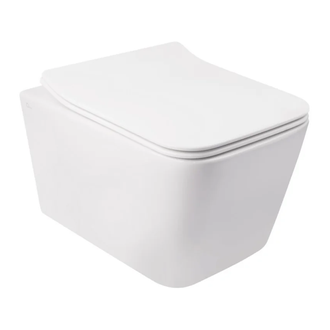 Унітаз підвісний Qtap Crow безобідковий з сідінням Slim Soft-close QT05335170W (QT05335170W) фото 1 Aquada.com.ua