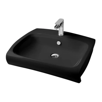 ARTCERAM Раковина подвесная Art Ceram Hi-line 60 x 51,5 см, черный глянцевый (HIL002 03; 00) фото 1 Aquada.com.ua