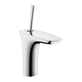 Смеситель для раковины, однорычажный Hansgrohe PuraVida (цвет - хром), с донным клапаном Push-Open (15070000) фото 1 Aquada.com.ua