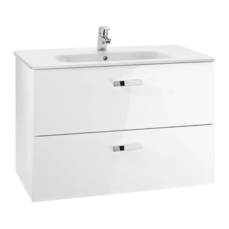 Комплект мебели тумба с умывальником Roca Victoria 80,5 х 46 х h56,5 см, отделка - белый глянец (A855852806) фото 1 Aquada.com.ua