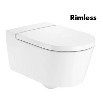 ROCA INSPIRA Round унитаз 370*560*440мм, подвесной, круглый, Rimless, горизонтальный выпуск (A346527000) фото 1 Aquada.com.ua