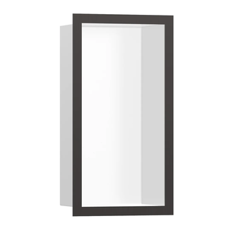 Настенная ниша с дизайнерской рамкой Hansgrohe XtraStoris Individual 30 х 15 х 10 см, матовый чёрный хром (56096340) фото 1 Aquada.com.ua