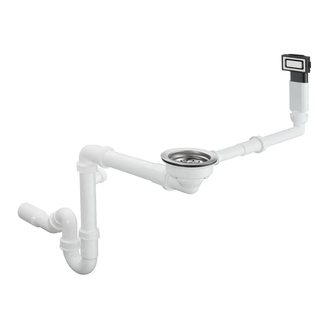 Сифон з переливом для мийки Hansgrohe D16-10 на 1 чашу, хром (43927000)