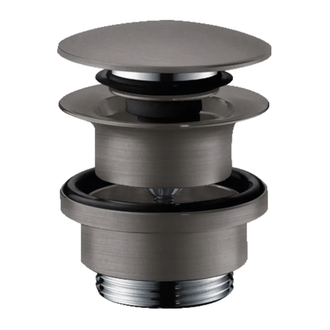 Донний клапан для умивальника Hansgrohe з переливом push-open, Brushed Black (50100340)
