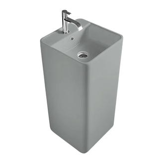 Nic-Design Умивальник окремо стоячий Nic Design Semplice 40х40х85 см з отвором під змішувач, злив у стіну, Cemento матовий (001371047)