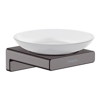 Мыльница подвесная Hansgrohe AddStoris, чёрный матовый хром/стекло матовое (41746340) фото 1 Aquada.com.ua
