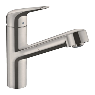 Кухонный смеситель 150, с вытяжным изливом, 1jet sBox Hansgrohe Focus M42 (цвет - сталь) 71829800