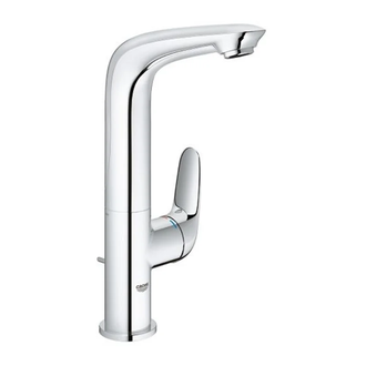 Смеситель однорычажный для раковины Grohe Eurostyle Solid 1/2" L-Size (цвет - хром) с донным клапаном (23718003) фото 1 Aquada.com.ua