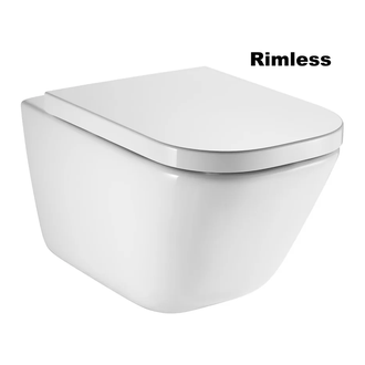 Унитаз подвесной, Rimless (безободковый) Roca The Gap с сиденьем Soft Close (A34H47C000) фото 1 Aquada.com.ua