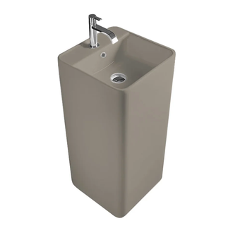 Nic-Design Умивальник окремо стоячий Nic Design Semplice 40х40х85 см з отвором під змішувач, злив у стіну, Sabbia матовий (001371051)