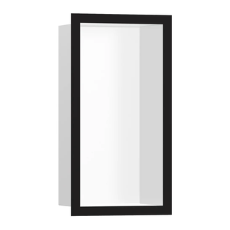 Настенная ниша с дизайнерской рамкой Hansgrohe XtraStoris Individual 30 х 15 х 10 см, чёрный матовый (56096670) фото 1 Aquada.com.ua